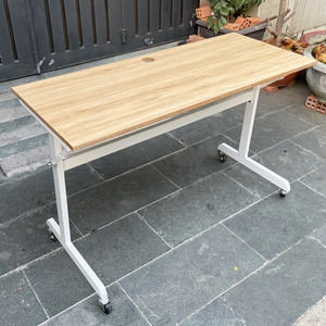 Minimally Designed <b>Foldable</b> Writing <b>Desk</b> with Wheels 120x50x75 Made of Melamine-Coated Plywood <b>Office</b> Furniture-SPD68173 - Product Image 3