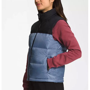 Gilet matelassé imperméable en toile pour femme, sans manches, noir uni, vêtement d'extérieur, collection automne-hiver, prix abordable - Product Image 5