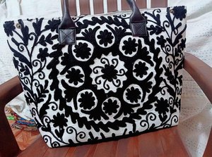 Bolso de hombro Suzani hermoso indio hecho a mano de algodón bordado Vintage Suzani decorativo Hippie Tote mujeres Boho bolso de compras - Product Image 4