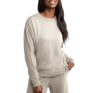 Sweatshirts grande taille en coton pour femmes Sweat-shirts décontractés à col rond d'hiver de haute qualité en matériel personnalisé OEM Service Design - Product Image 1
