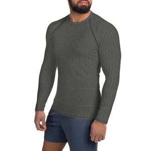 ผู้ชายขายส่งที่กําหนดเองพิมพ์แขนยาวสแปนเด็กซ์ไนลอนระเหิดการบีบอัดเสื้อผื่นยามระบายอากาศแห้งเร็ว streetwear - Product Image 2