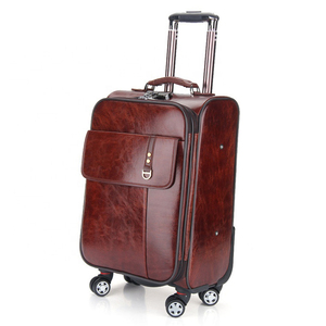 Bolsas de cuero para equipaje hechas en Color negro, tamaño pequeño, fácil de llevar, carrito de cuero impermeable, precio al por mayor - Product Image 2