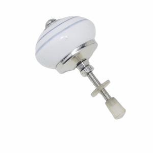 Boutons en céramique de couleur blanche, bandes noires claires, poignées de tiroir et d'armoire CK 558 - Product Image 4