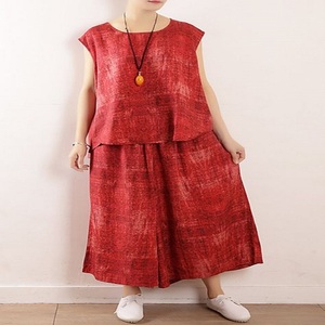 Robe longue en lin pour femme, nouvelle Collection d'été élégante Tie Dye, ample, ajustée, élégante, avec pantalon - Product Image 2