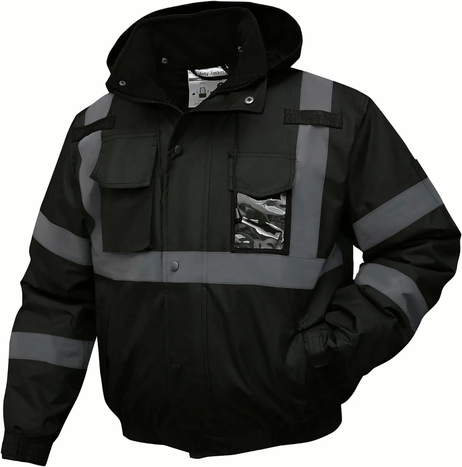 HCSP kustom olahraga tahan air rompi keselamatan musim dingin pakaian keselamatan reflektif visibilitas tinggi pria jaket lari reflektif