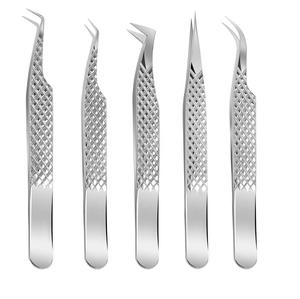 Pince à cils en acier inoxydable enduit de couleur fantaisie pour femmes accessoires de beauté de maquillage de pointe de fibre - Product Image 1
