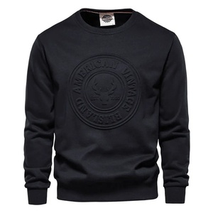 Sudadera personalizada 500 GSM en relieve para hombre, forro polar térmico grueso de poliéster/algodón de gran tamaño con forro de peso pesado, antibolitas - Product Image 5