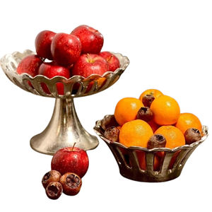 Juego de 2 cuencos de metal de aluminio, técnica personalizada chapada en plata para servir en el hogar y el hotel, cuencos modernos de cerámica gratis - Product Image 1