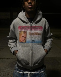 Custom Heavy weight Distressed <b>Zip</b> up pullover hood Vintage Graphic Oversized Streetwear <b>Full</b> <b>Zip</b> Men's Hoodies <b>Sweatshirts</b> - Product Image 3