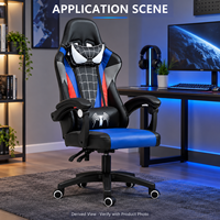 Chaise de jeu en PVC multicolore avec accoudoirs, appui-tête et coussins lombaires intégrés pour bureaux à domicile et salles de jeux