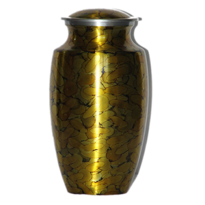 Urnes de crémation pour adultes en aluminium de haute qualité avec autocollant noir fini pour l'approvisionnement funéraire en métal des cendres humaines - Product Image 6