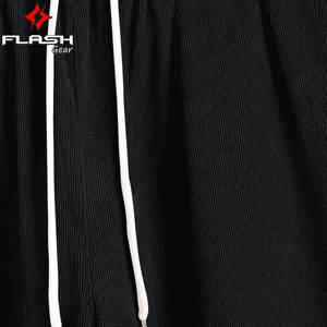 กางเกงผ้าแคนวาสแบบผูกเชือกขาตรงระบายอากาศได้ดีแห้งเร็วสีดำสำหรับสวมใส่ทุกวันดีไซน์ตามสั่ง - Product Image 6