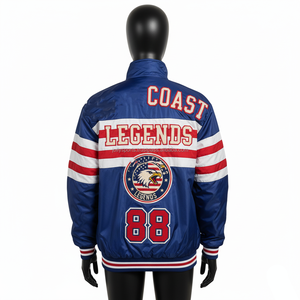 แจ็กเก็ตกันลมสำหรับผู้หญิงแจ็กเก็ตกันลม130แบบพรีเมียมสีฟ้าสีแดงขาวสำหรับผู้หญิงปักโลโก้ได้ตามต้องการ - Product Image 2