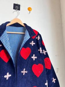 Veste matelassée en broderie Suzani faite à la main, unisexe, en velours de coton de qualité supérieure, pour l'hiver, nouvelle collection de vêtements, cadeau pour elle - Product Image 3