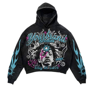 OEM ODM personalizado hombres Rhinestone sudaderas con capucha DTG DTF sublimación sudadera Streetwear pulóver ropa Casual - Product Image 1