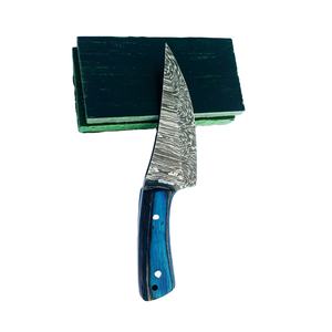 Handmade Mini Pocket Carry Knife Fixed Blade Hunting Skinning Knife Damascus Steel Knife Pakka Wood Handle With Leather Sheath - Product Image 1