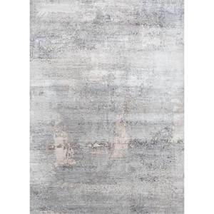 Alfombra Kavi Gris y Negra Anudada a Mano de Lana y Seda de Bambú con Patrón Abstracto, Colección Afterglow para Uso Doméstico - Eskm-03 - Product Image 1