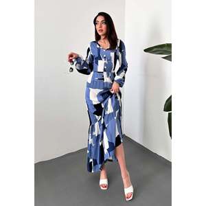 Vestido con Estampado Azul - Azul - Product Image 1