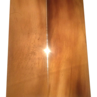 Plaque en corne de buffle d'eau faite à la main, forme carrée, style animal élégant, zone d'agate non polie, blanc laiteux, épaisseur 6 mm, artisanat naturel