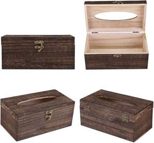 HF Crafts Caja de madera retro grande hecha a mano con tapa Diseño personalizado de alta calidad para el hogar antiguo Cajas de pañuelos al por mayor - Product Image 3