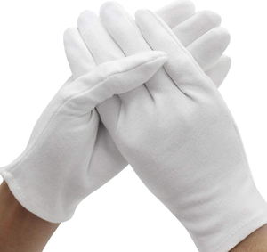 Guantes de mano de desfile de algodón 100% blanco inspector suave y cómodo para varias ocasiones - Product Image 2