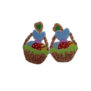 Pendientes de Cuentas con Diseño de Manzanas Bordadas a Mano, Multicolores, Personalizados y Hechos a Mano - Product Image 6