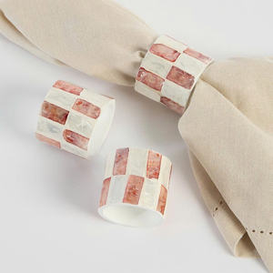 Handcrafted Mother Of Pearl Napkin Table Decor Set Sustainable <b>Wrapped</b> Accessories <b>For</b> Hotel Restaurant Home Styling Display - Product Image 6