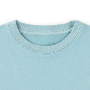 Unisex Light Blue Cotton Blended Fleece Sweatshirt Custom Oversized Pullover Crewneck Plain Streetwear Casual Warm Winter Jumper - Product Image 3