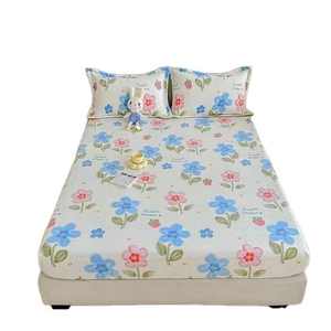 Cotton microfiber PC <b>Printed</b> <b>Fitted</b> <b>Sheet</b> Mattress set Cover Four Corners With Elastic Band Bed <b>Sheet</b> two pillowcases set - Product Image 1