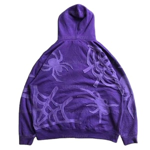 Sudadera con capucha para hombre, 100% algodón, de peso pesado, de lujo, con parche bordado y diseño estampado, estilo desgastado, con bordado desgastado. - Product Image 1
