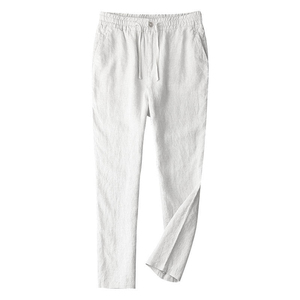 High Quality <b>Linen</b> <b>Trousers</b> Pants for <b>Men</b> and Comfortable Fit <b>Casual</b> Custom Logo Oversized Loose Elastic Waist <b>Linen</b> Pants - Product Image 3