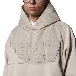 Sudadera con capucha de estilo universitario de gran tamaño para hombre con diseño de apliques elevados clásicos, ajuste relajado, aspecto universitario de Athleisure para Otoño e Invierno - Product Image 1