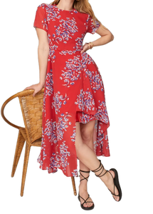 Elegante vestido rojo tomate para mujer, vestido informal, atuendo cómodo y elegante para uso diario y salidas de la India - Product Image 5