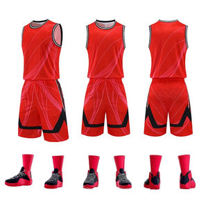 Vêtements de basket-ball en gros, maillot à séchage rapide avec short respirant, qualité supérieure, broderie de drapeau - Product Image 6