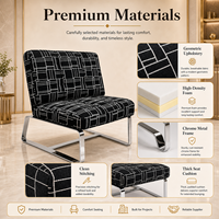 Fauteuil inclinable de luxe au design européen, recouvert de tissu, avec structure en métal chromé, pour la maison, l'hôtel ou la villa