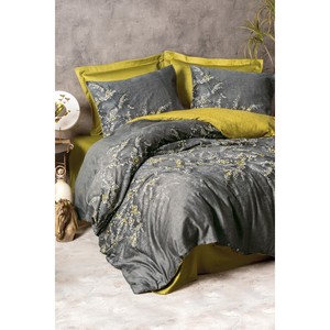 Parure de lit double en satin de coton de luxe Libby Green 600TC, motif floral, 4 pièces, écologique, personnalisable, pour usage domestique, taille twin - Product Image 1