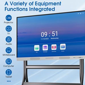 Bảng thông minh 55 inch được xây dựng trong hệ thống kép bảng tương tác 4K UHD màn hình cảm ứng hiển thị bảng điện tử kỹ thuật số - Product Image 2