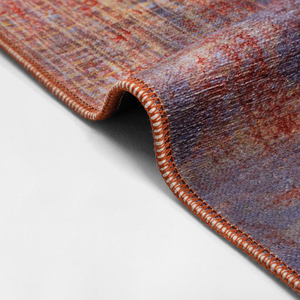 Alfombra Moderna Plegable y Lavable con Diseño Abstracto Turco Art Deco en Terracota Azul, Impresión Digital, OEM ODM - Product Image 6