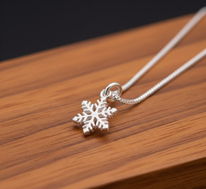Men's Custom Made 925 Sterling <b>Silver</b> Necklace Vermeil Snowflake Pendant Rhodium-Plated <b>Box</b> <b>Chain</b> High Quality Gift for Parties - Product Image 6