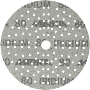 Disques abrasifs adhésifs Iridium Grip 121L de 150 mm, grain 80, pour bois/métal/peinture/plastique/céramique/corindon, 121 trous, MIRKA - Product Image 1