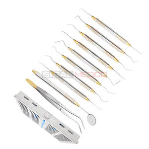 Kit de Instrumentos para Higienistas Dentales, 10 Piezas, Manual, Acero Inoxidable Alemán, Casete de Esterilización, Profesional, Profilaxis - Product Image 4