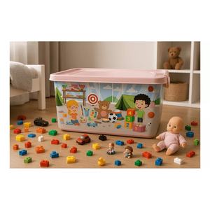Boîte de rangement multifonctionnelle à roulettes en plastique PP de 60000 ml, grande capacité, avec couvercle, pour salon, salle de bain, chambre d'enfant - Product Image 5