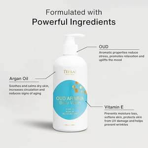 Gel douche enrichi à l'oud avec vitamine E et huile essentielle de cèdre, hydratant, OEM ODM, marque privée, vente en gros, approvisionnement en vrac - Product Image 2