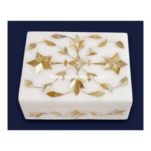 Cajas con incrustaciones de mármol de aspecto nuevo famoso de la India con material de nácar cajas de mármol para artículos de regalo de joyería - Product Image 2