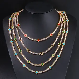 Collar de Trébol de la Suerte 2025 al por Mayor, Plata S925, Moissanita, Joyería Hip Hop, Colgante para Fiesta, 16-24 Pulgadas, Venta al por Mayor - Product Image 1