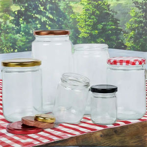 Pot en verre pour aliments, <span class=keywords><strong>confiture</strong></span>, cornichons, avec étiquette personnalisée, 100 ml, 150 ml, 195 ml, 240 ml, 350 ml, 450 ml, 500 ml, 720 ml, verre normal - Product Image 1