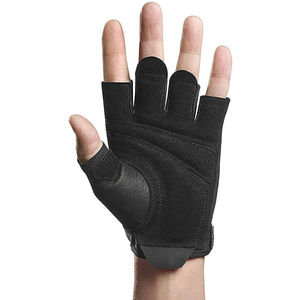 Gants de fitness en cuir demi-doigt pour hommes pour l'entraînement de musculation Gants d'haltérophilie avec support de poignet - Product Image 5
