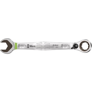 Clé à cliquet réversible à fourche ouverte Joker 18 mm, longueur 234 mm, avec 15 embouts WERA pour outils d'atelier - Product Image 1