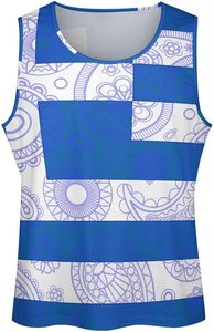 Camiseta sin mangas para hombre Edgeco International, ecológica, antipilling, con diseño de la bandera de Grecia, para entrenamiento, gimnasio y fitness. - Product Image 3