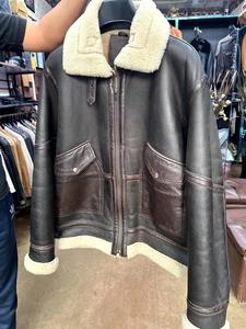 Veste bomber pour homme en cuir véritable, logo frontal fin, imperméable et écologique, personnalisable OEM - Product Image 6